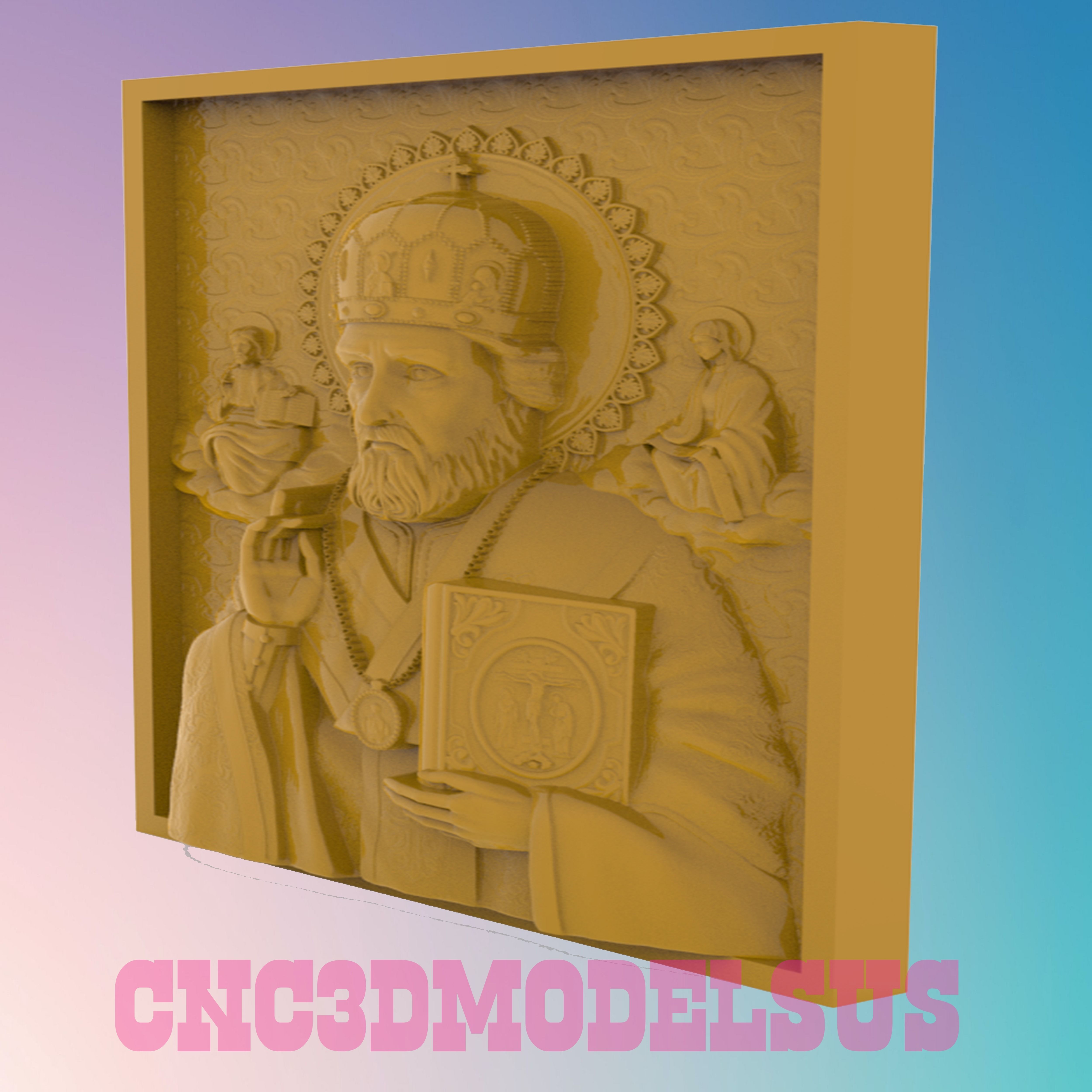  The St Nicholas 3D MODEL STL FILE FOR CNC ROUTER LASER 3D print model_1