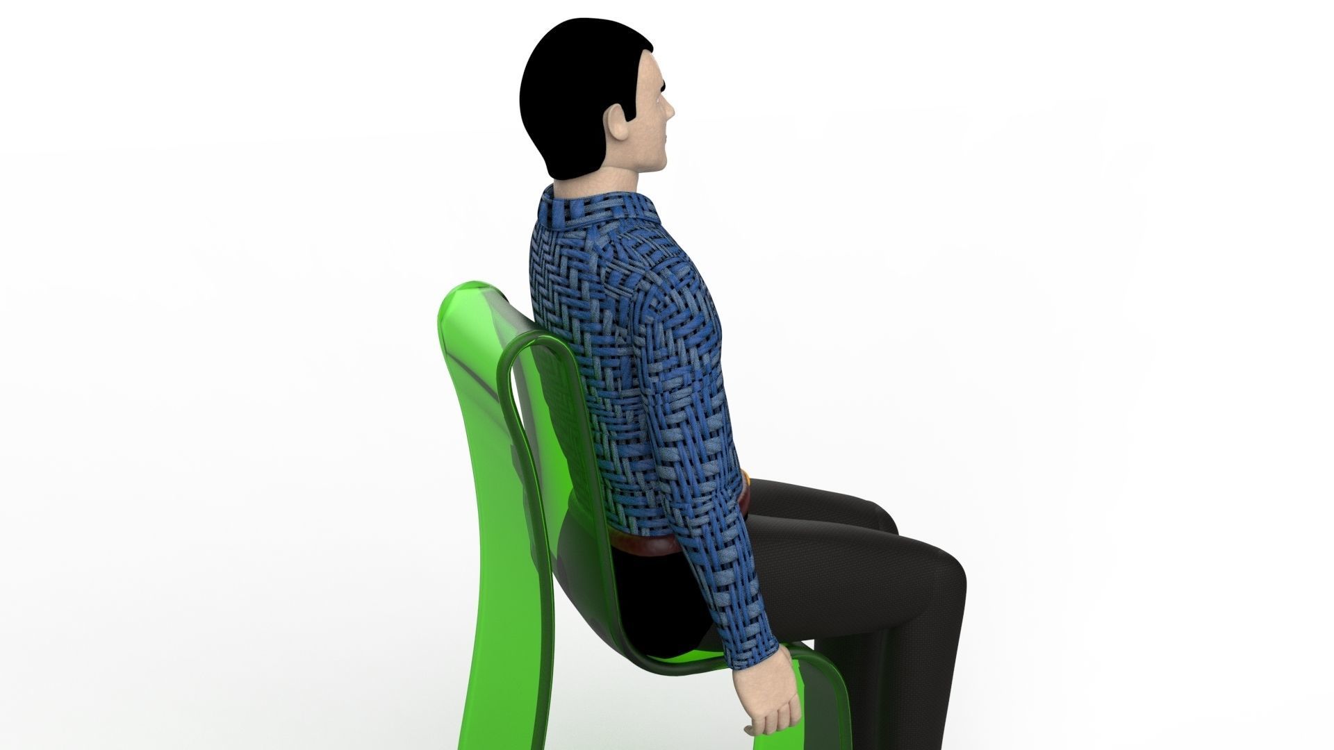 Sitting Manikin 3D model_2