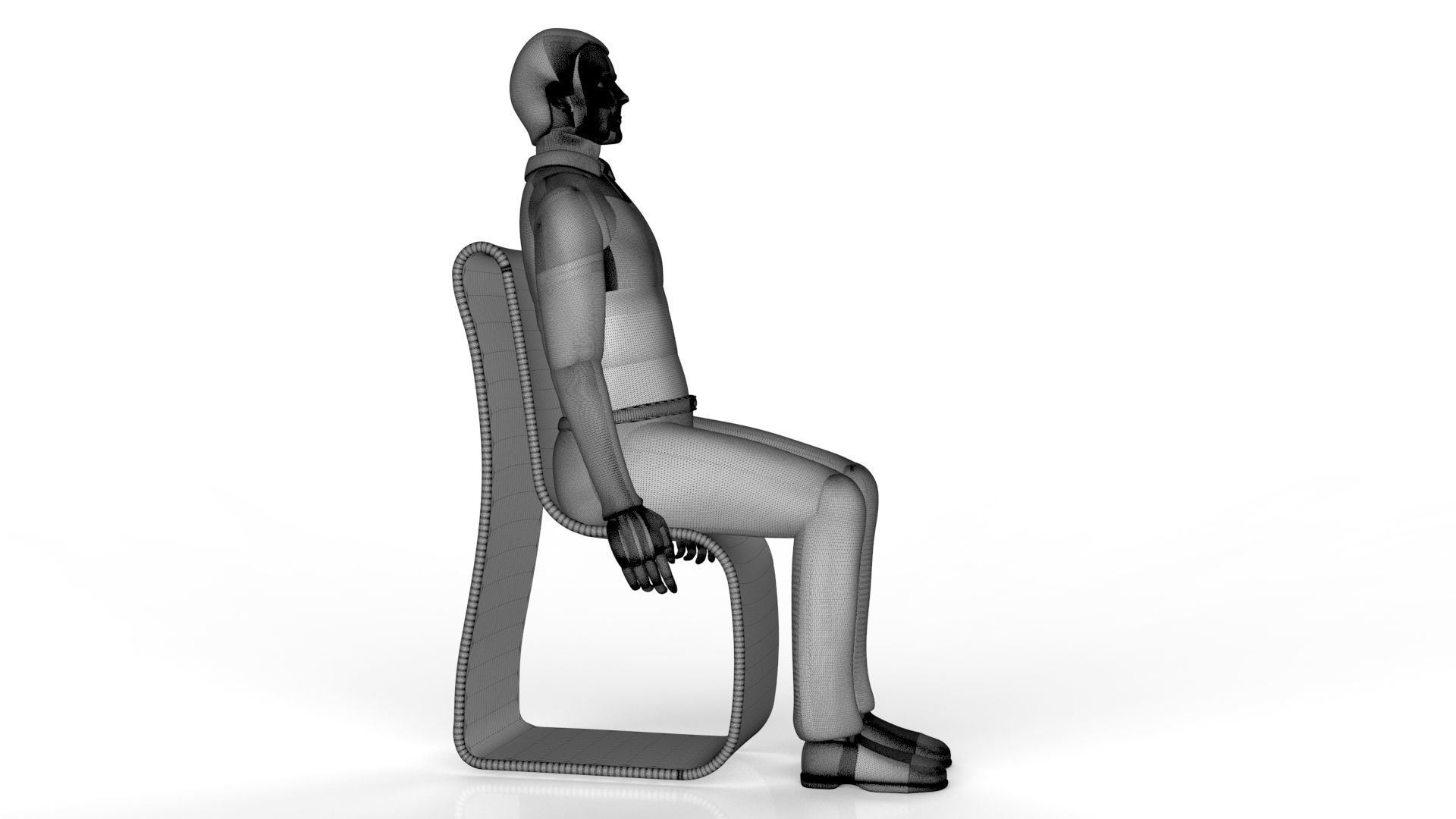 Sitting Manikin 3D model_12
