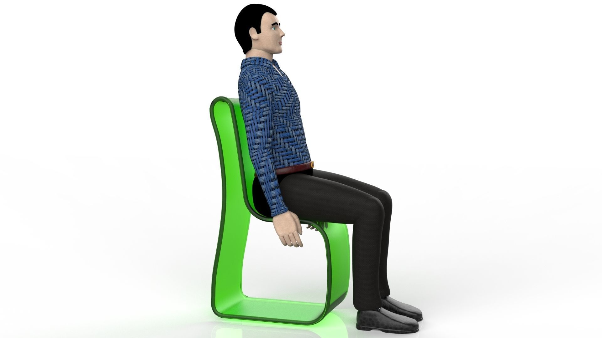 Sitting Manikin 3D model_4