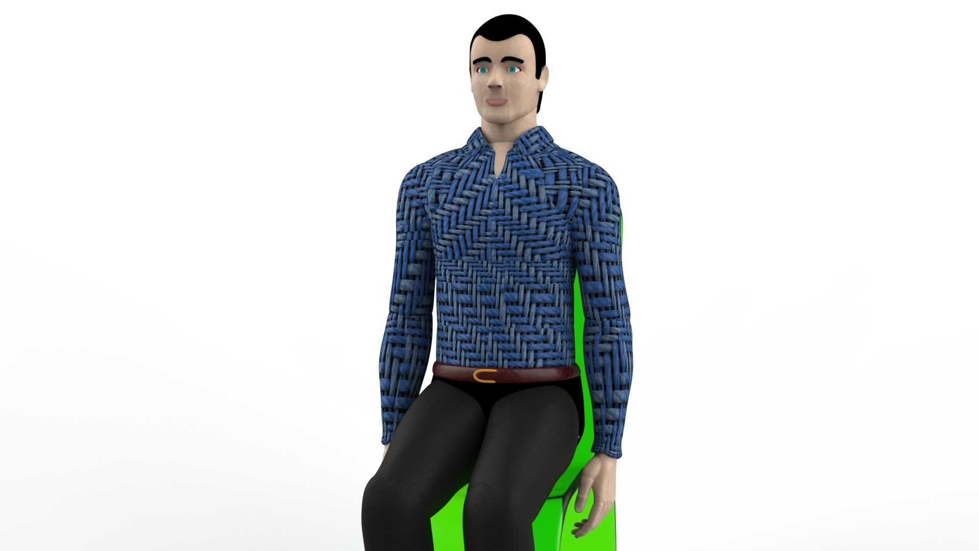 Sitting Manikin 3D model_6