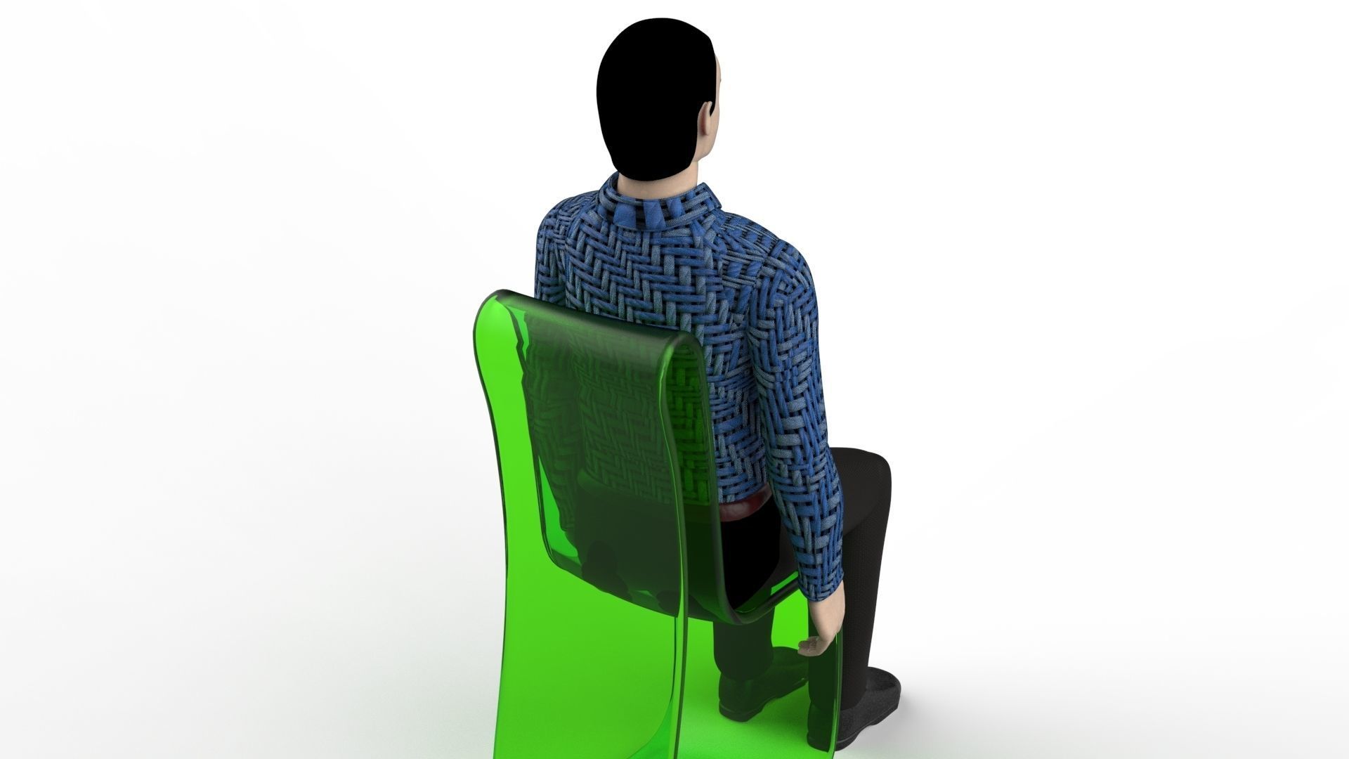 Sitting Manikin 3D model_5