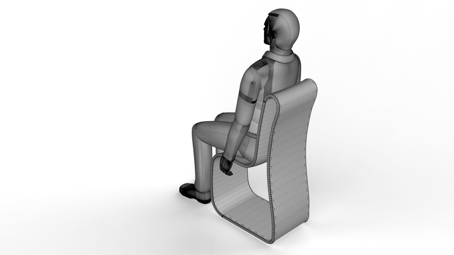 Sitting Manikin 3D model_11