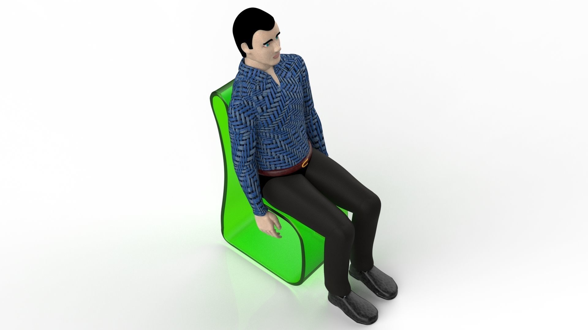 Sitting Manikin 3D model_8