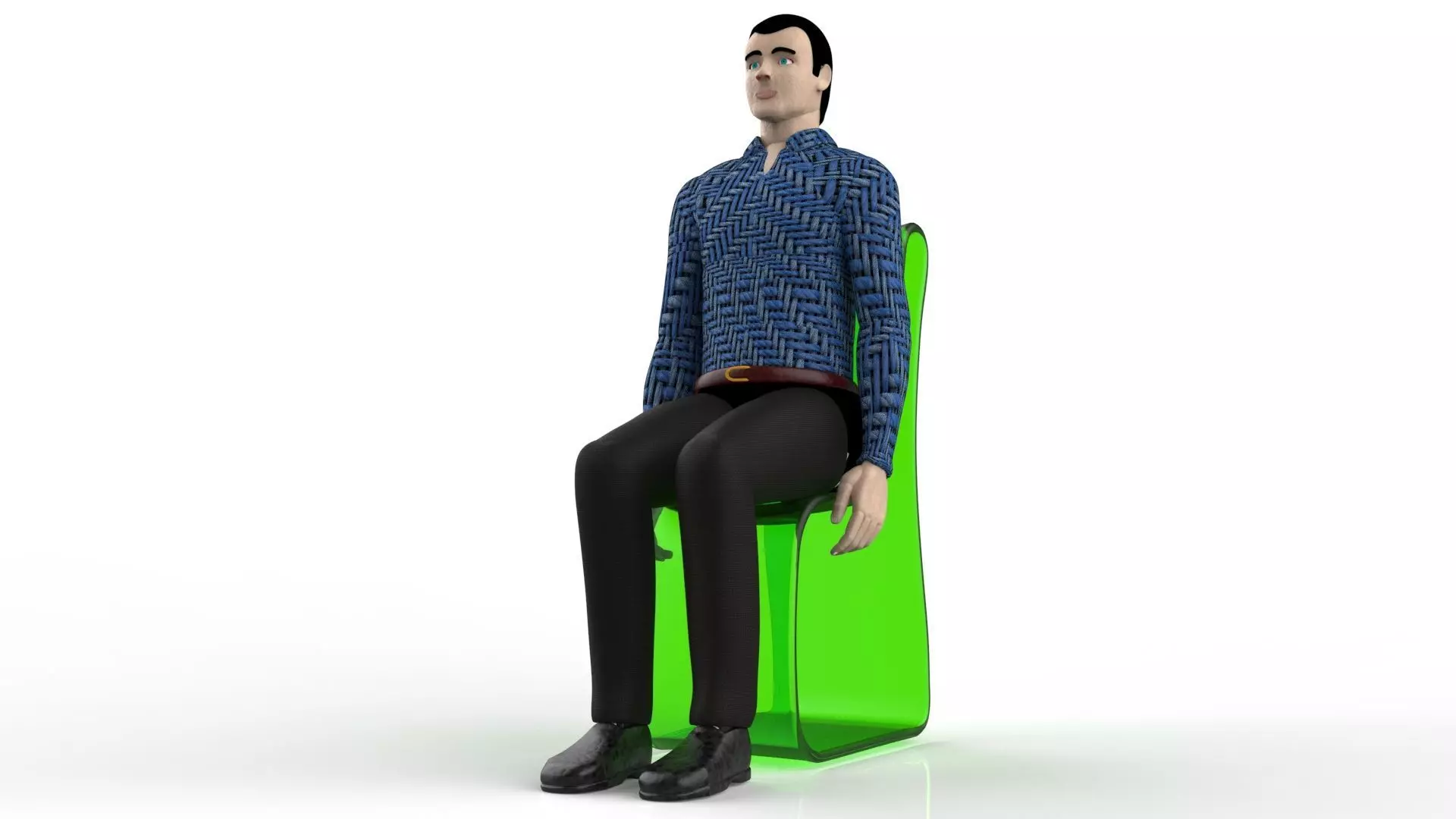 Sitting Manikin 3D model_0