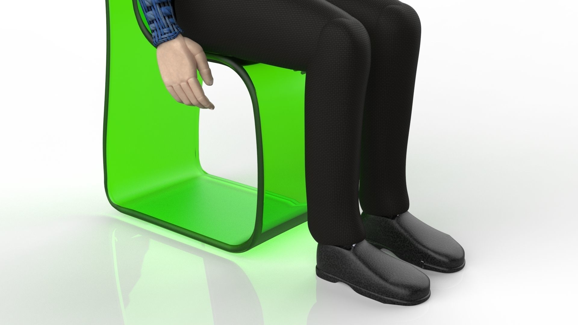 Sitting Manikin 3D model_3