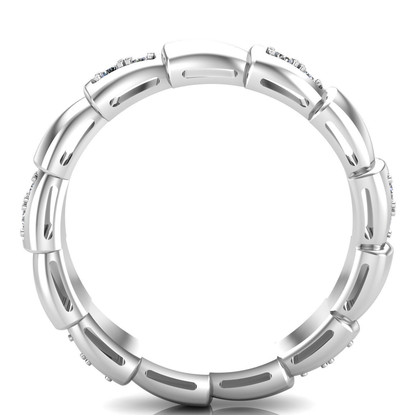 Snake Engagement Wedding Ring With Diamonds 3D print model 3D print model_4