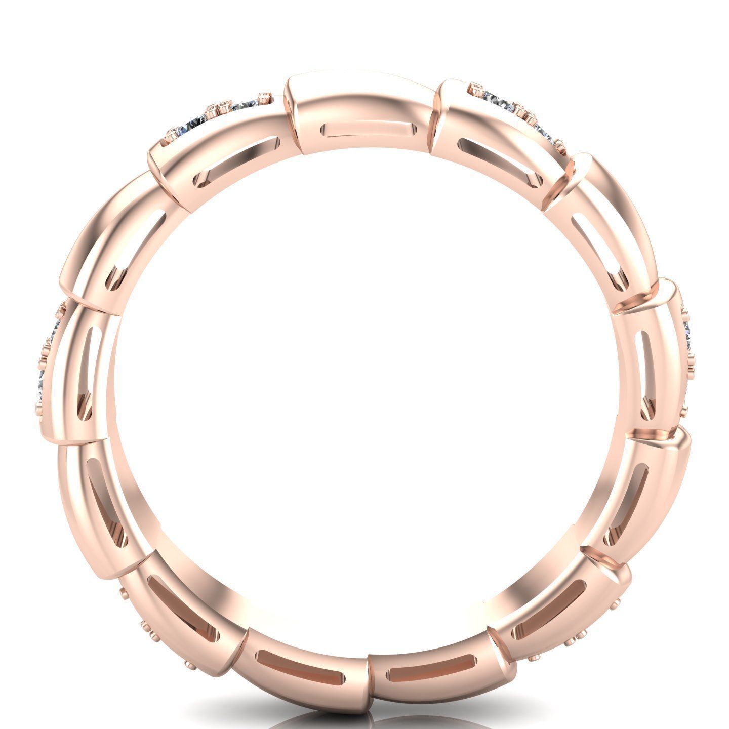 Snake Engagement Wedding Ring With Diamonds 3D print model 3D print model_5