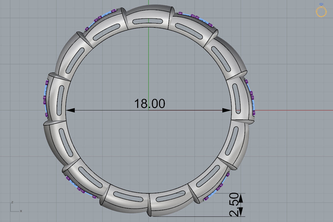 Snake Engagement Wedding Ring With Diamonds 3D print model 3D print model_6