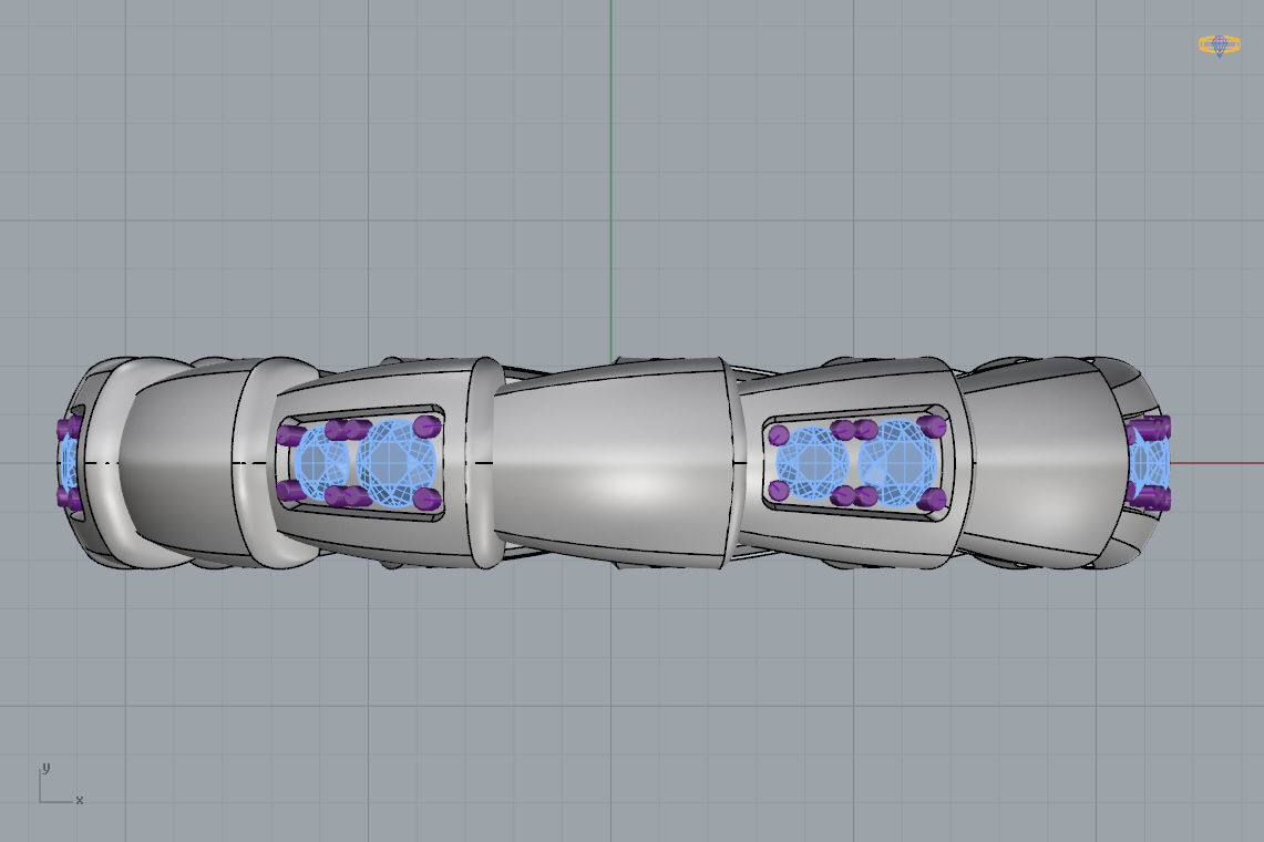 Snake Engagement Wedding Ring With Diamonds 3D print model 3D print model_7