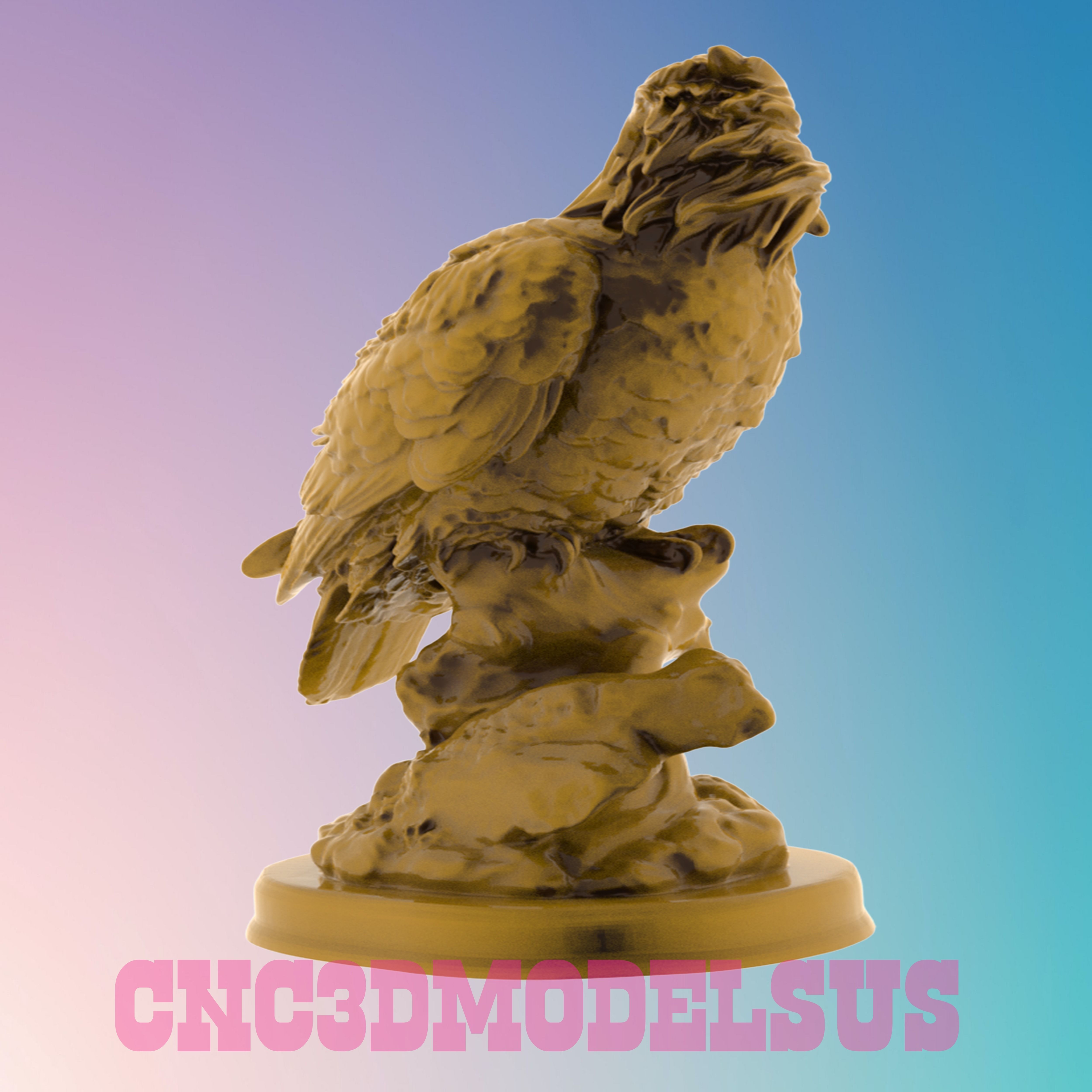 eagle 3D MODEL STL FILE FOR CNC ROUTER LASER 3D print model_2