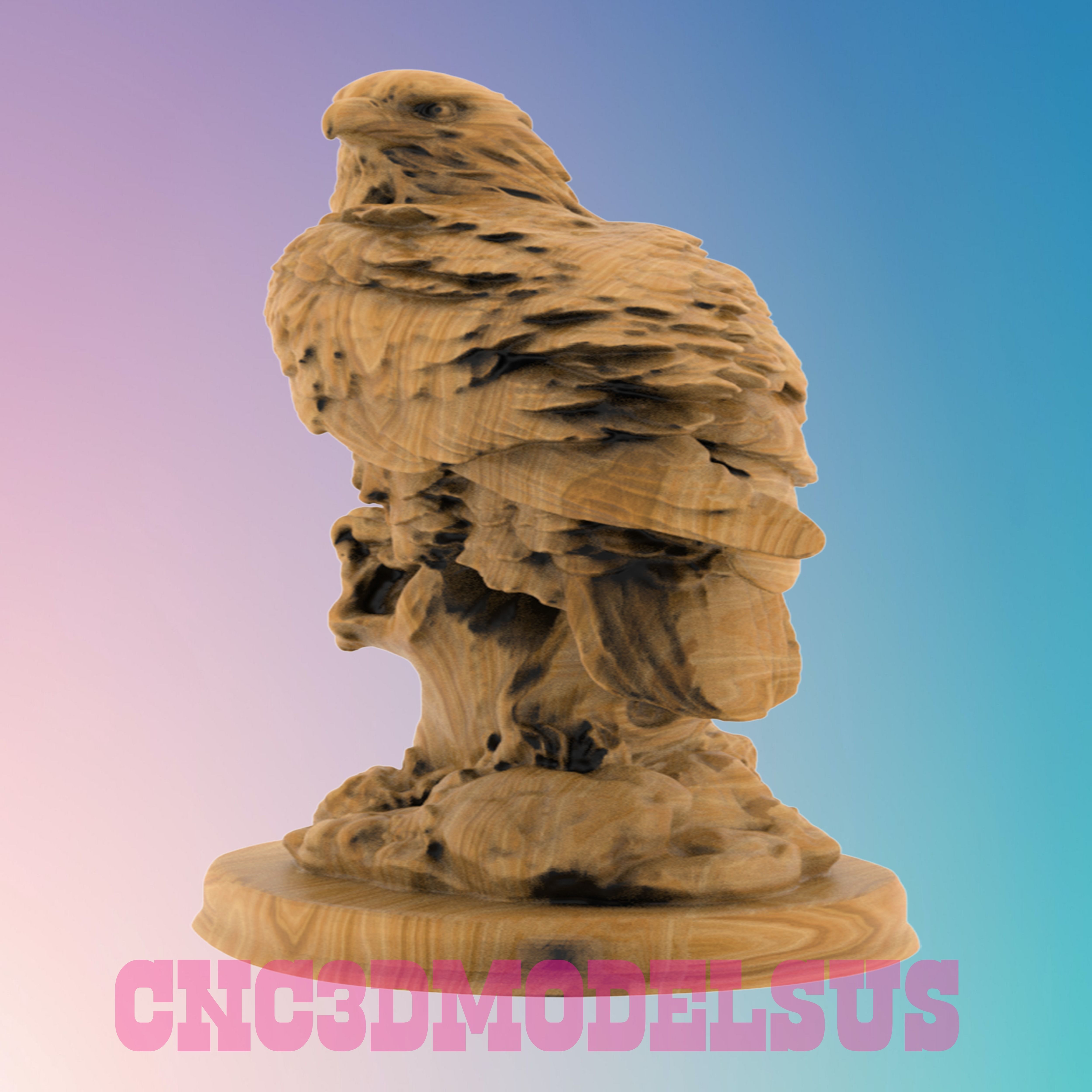 eagle 3D MODEL STL FILE FOR CNC ROUTER LASER 3D print model_1