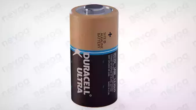 Battery CR123A - CR 17345 - 5018LC - Duracell 3D model