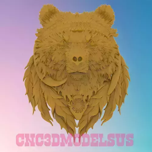  bear head 3D MODEL STL FILE FOR CNC ROUTER LASER