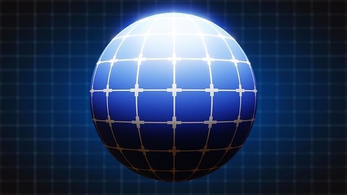 Procedural Grid Material - Sci-Fi Blueprint Shader 3D model