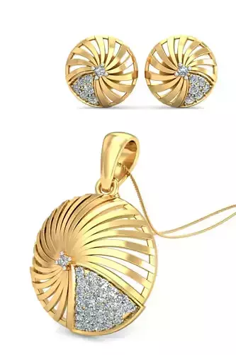 Solitaire Diamond Round -cut Pendant-set 3d model 3D print model