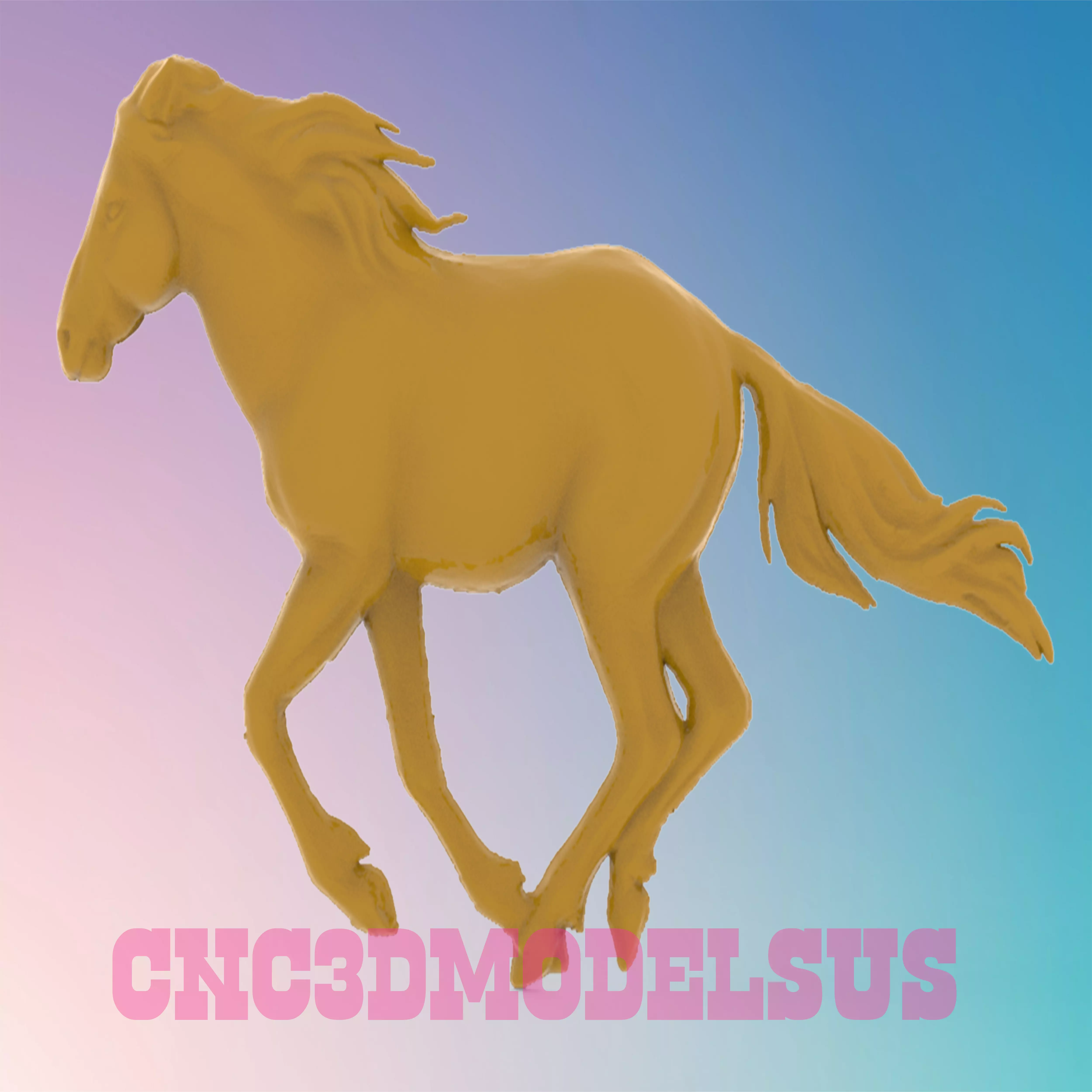 horse 3D MODEL STL FILE FOR CNC ROUTER LASER 3D print model
