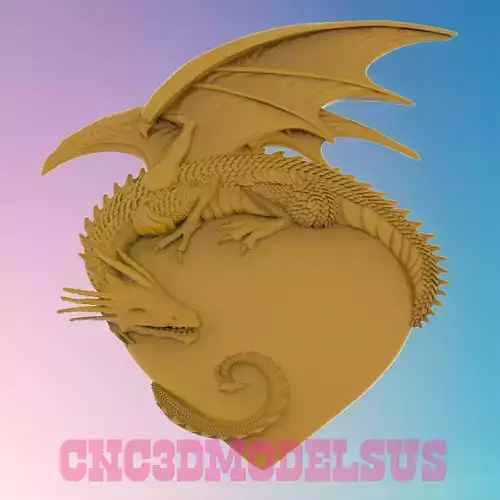 Dragon on the heart 3D MODEL STL FILE FOR CNC ROUTER LASER