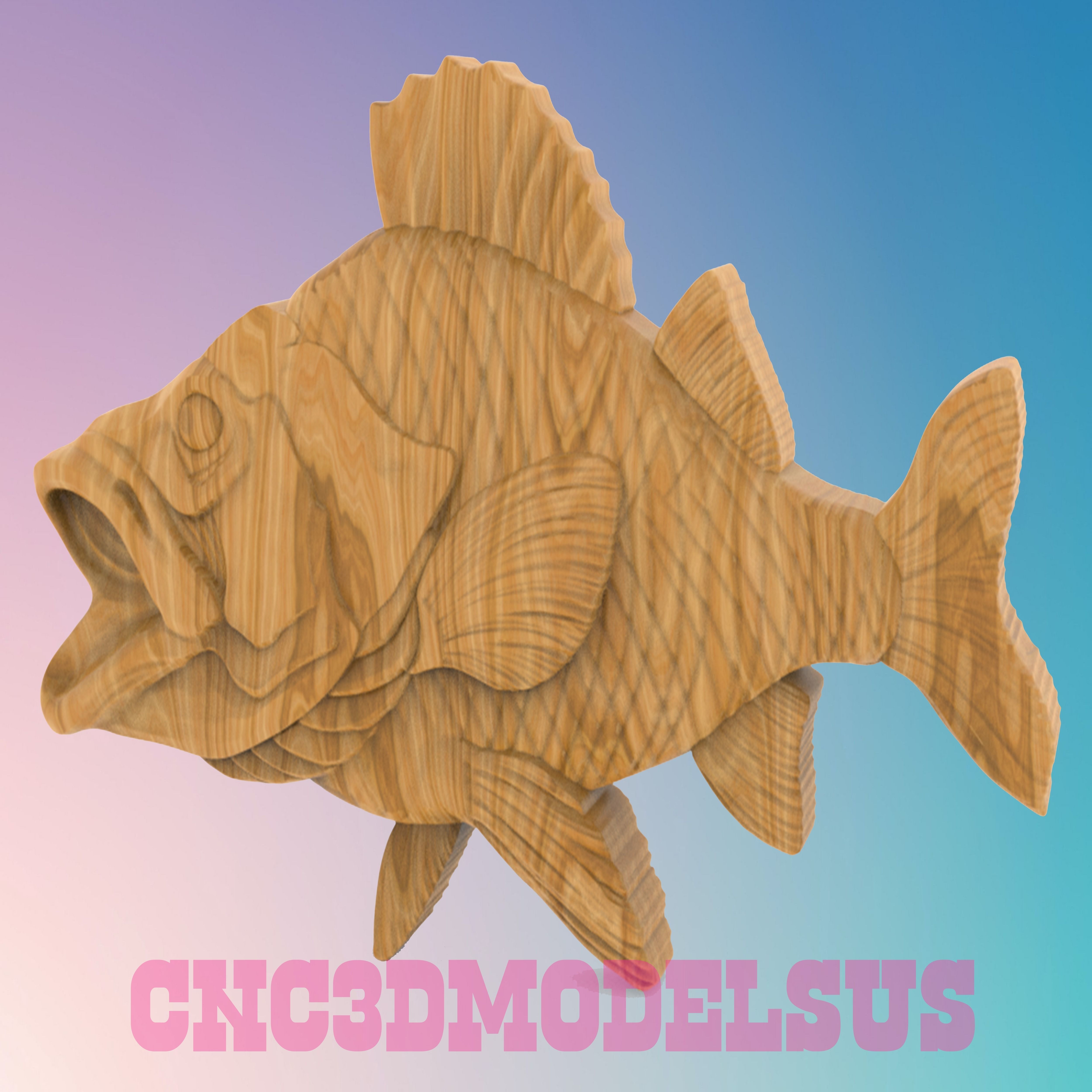 Carp fish 3D MODEL STL FILE FOR CNC ROUTER LASER 3D print model_2