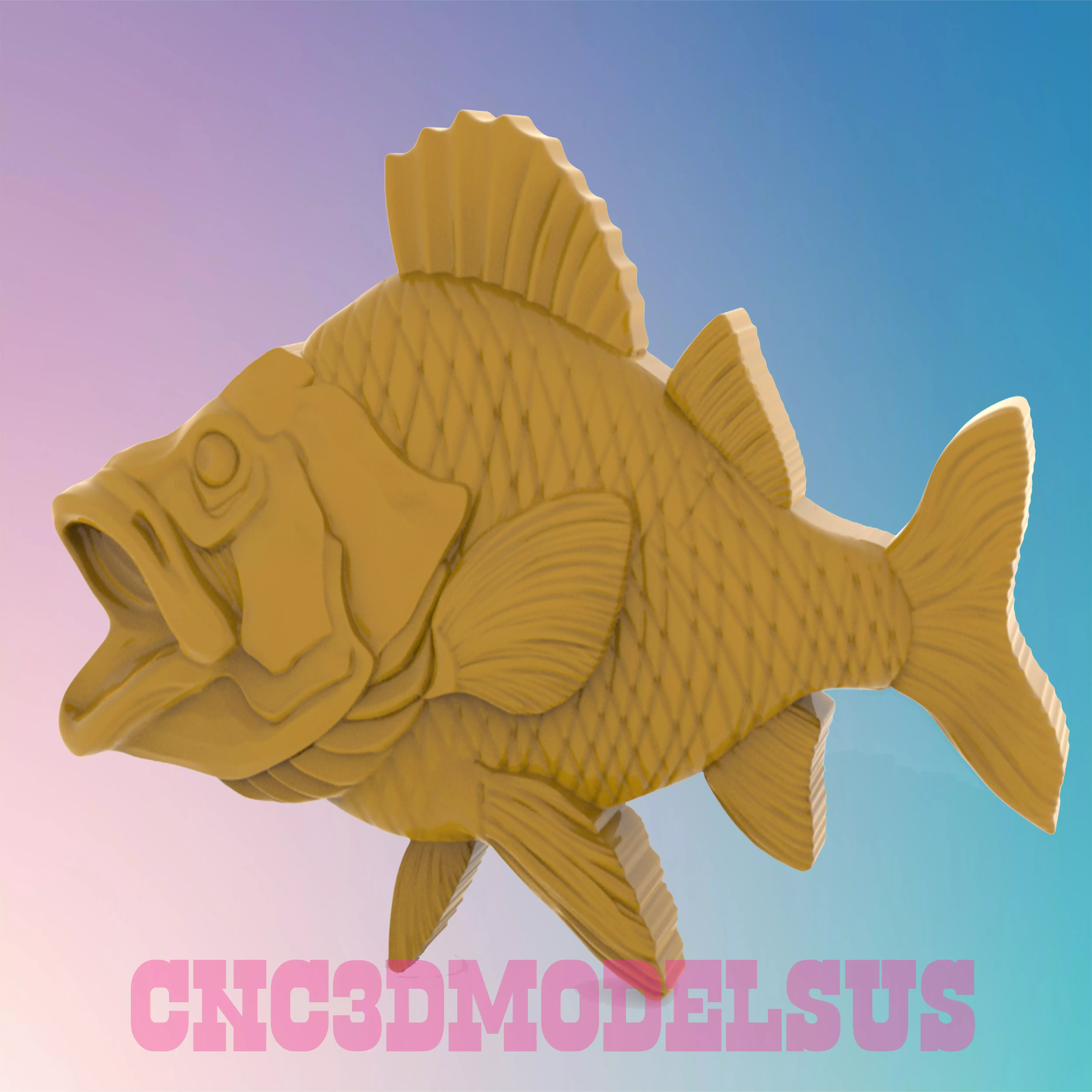Carp fish 3D MODEL STL FILE FOR CNC ROUTER LASER 3D print model_0