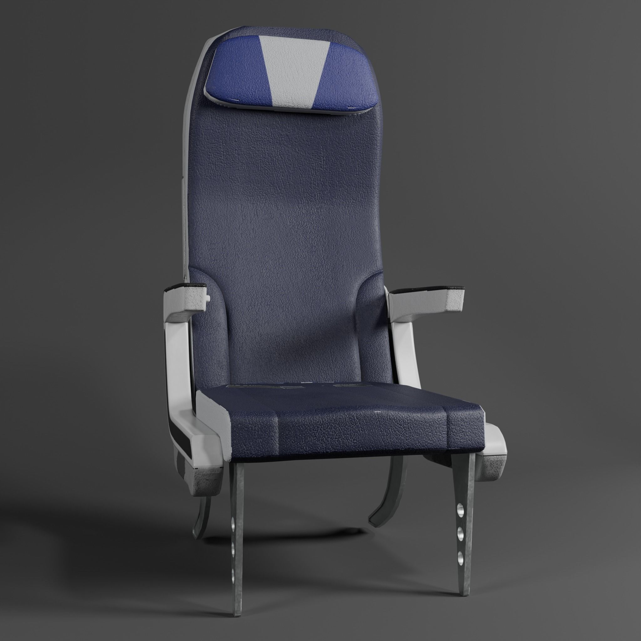 Airplane Seat Low-poly 3D model_8