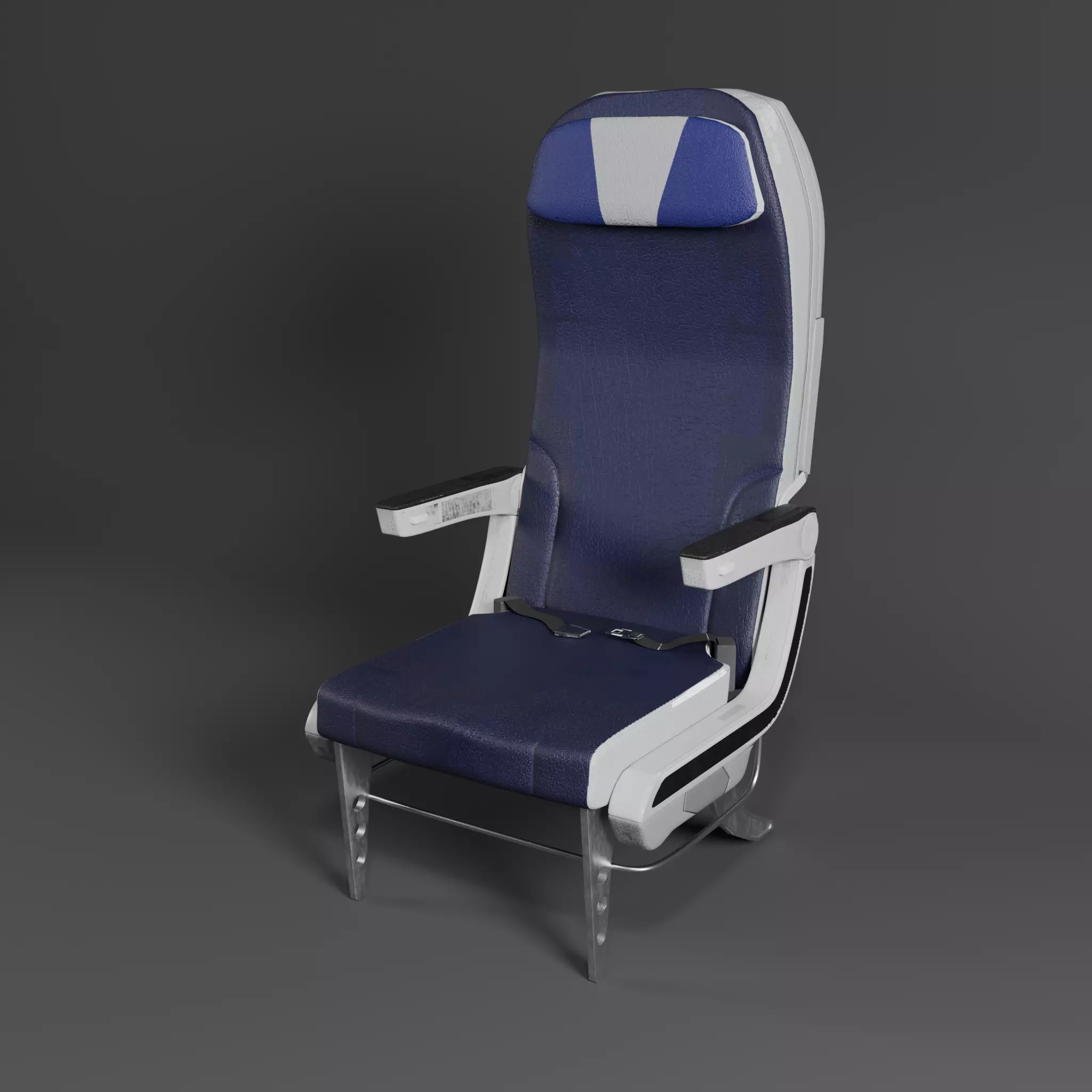 Airplane Seat Low-poly 3D model_0
