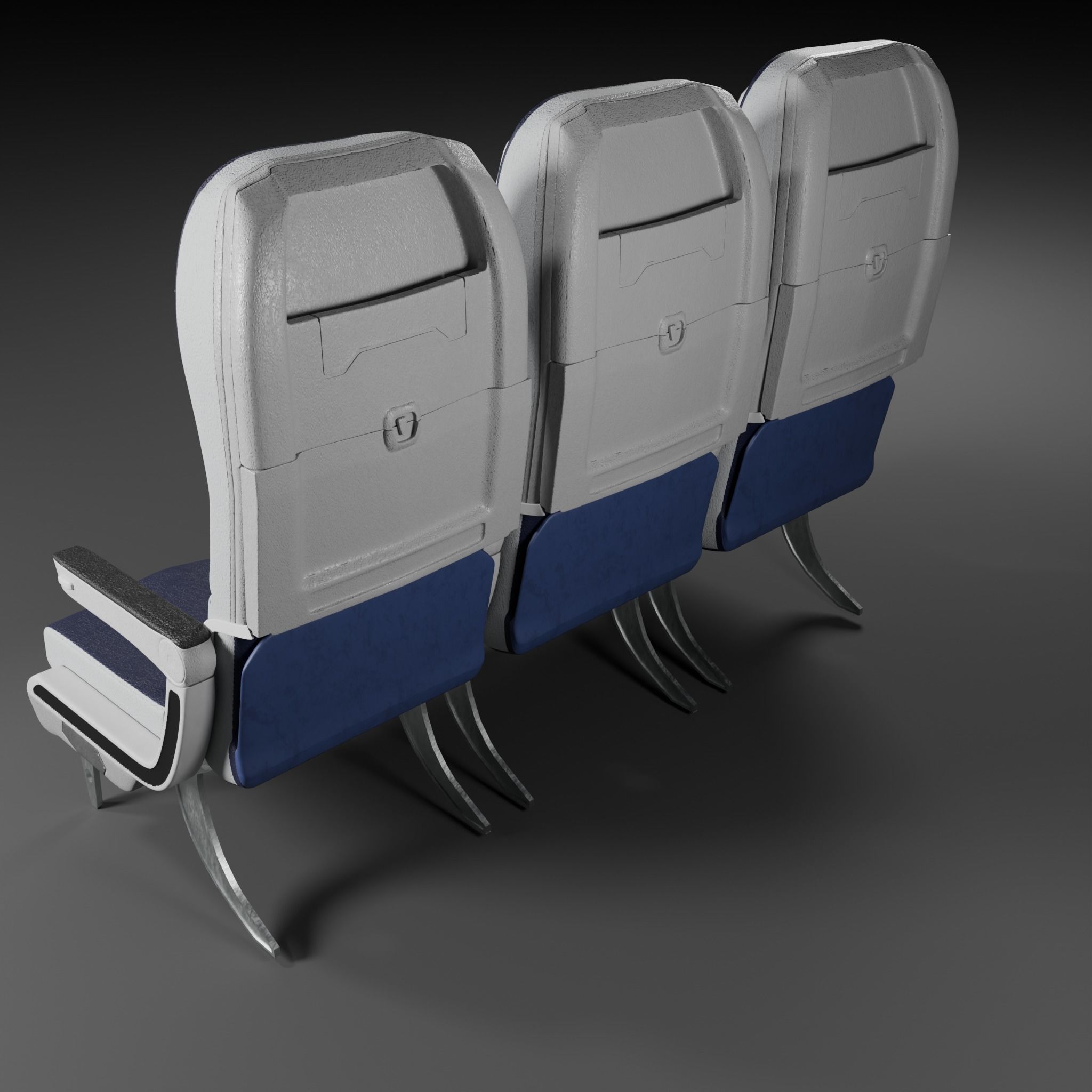 Airplane Seat Low-poly 3D model_2