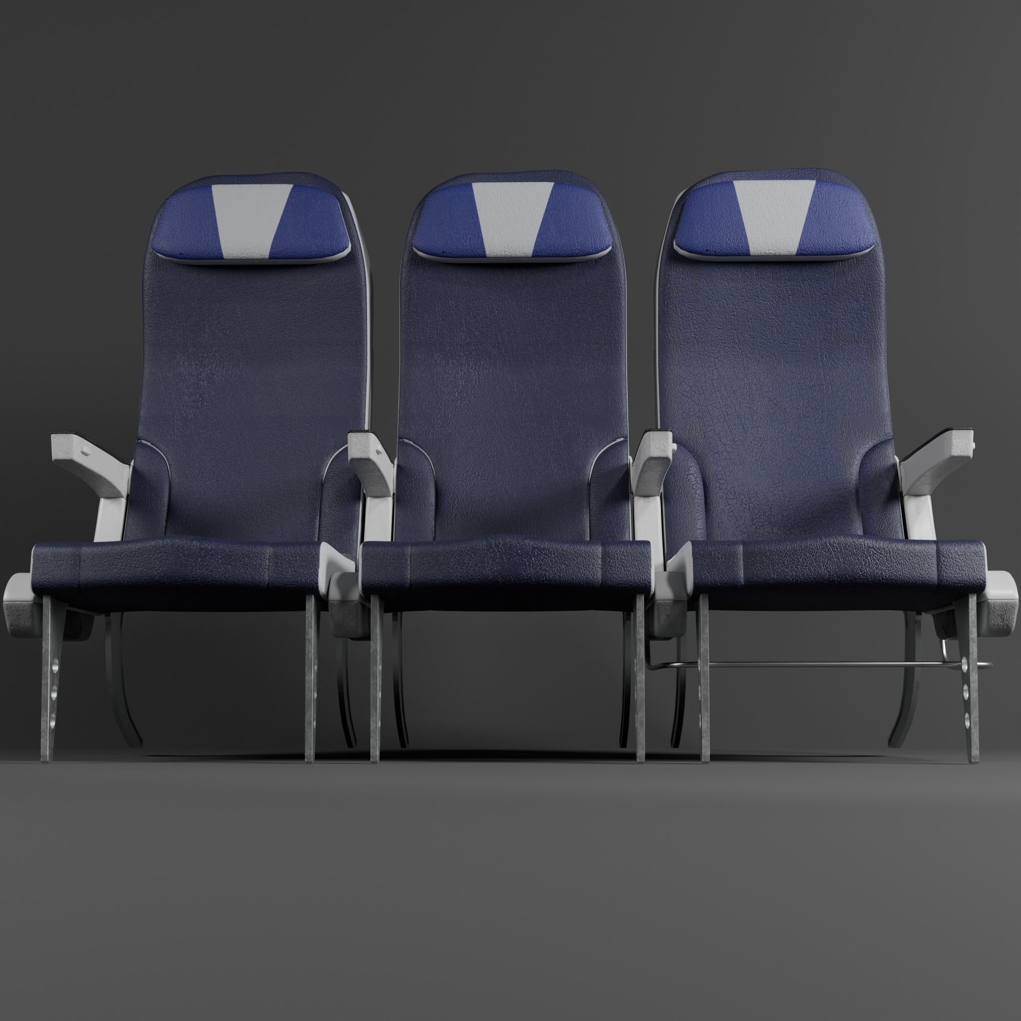 Airplane Seat Low-poly 3D model_6