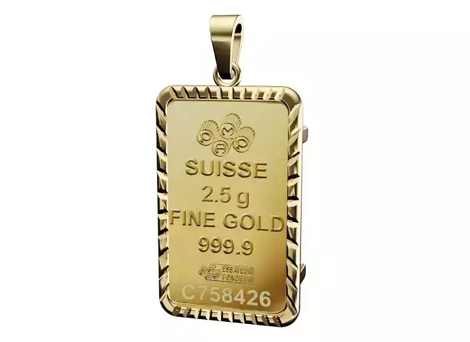 credit suisse gold pamp bar frame mount w bail pendant