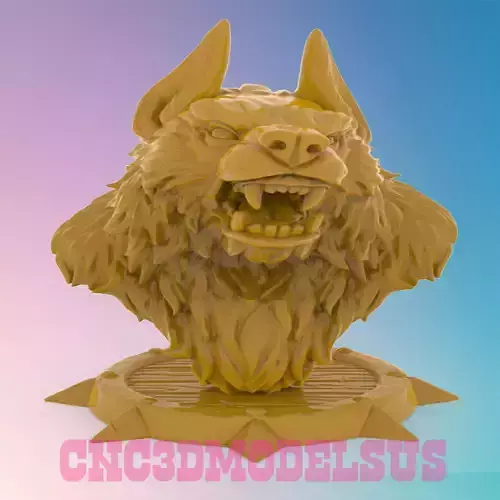 Wolf  head 3D MODEL STL FILE FOR CNC ROUTER LASER 3D print model