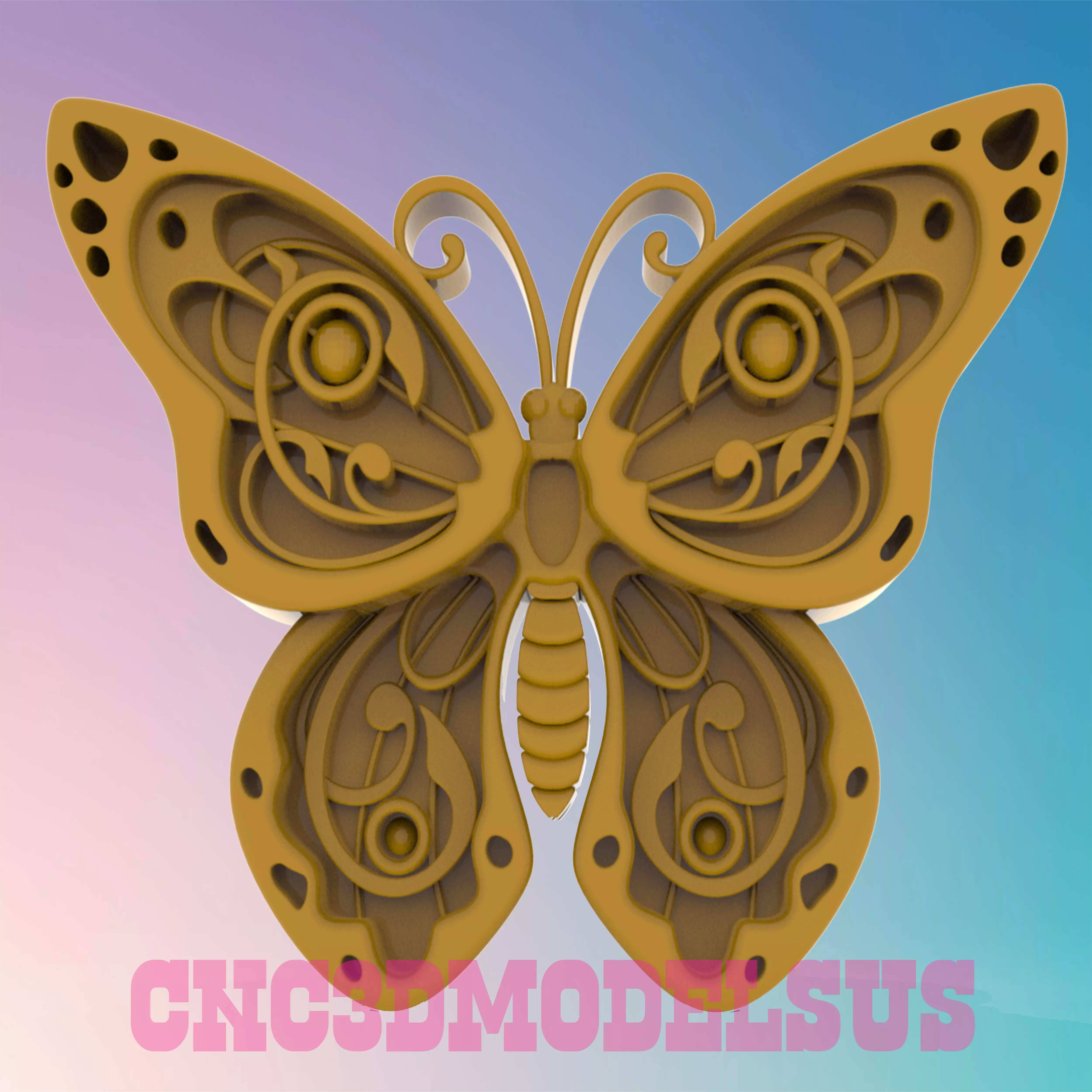 butterfly 3D MODEL STL FILE FOR CNC ROUTER LASER 3D print model