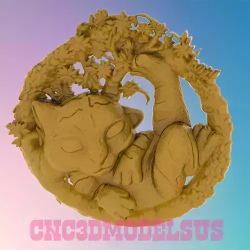 Tiger sleeping 3D MODEL STL FILE FOR CNC ROUTER LASER