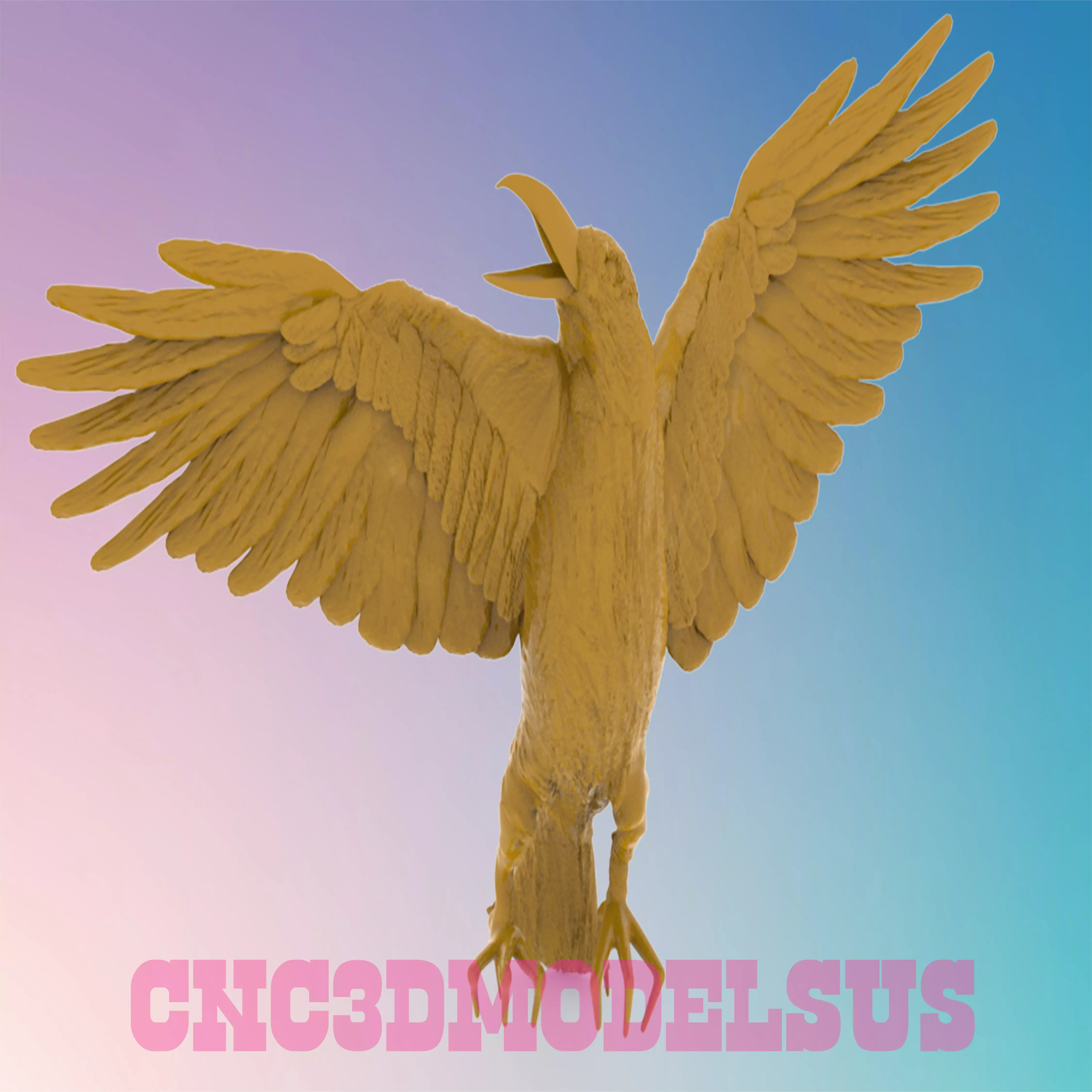 Golden eagle 3D MODEL STL FILE FOR CNC ROUTER LASER 3D print model_0