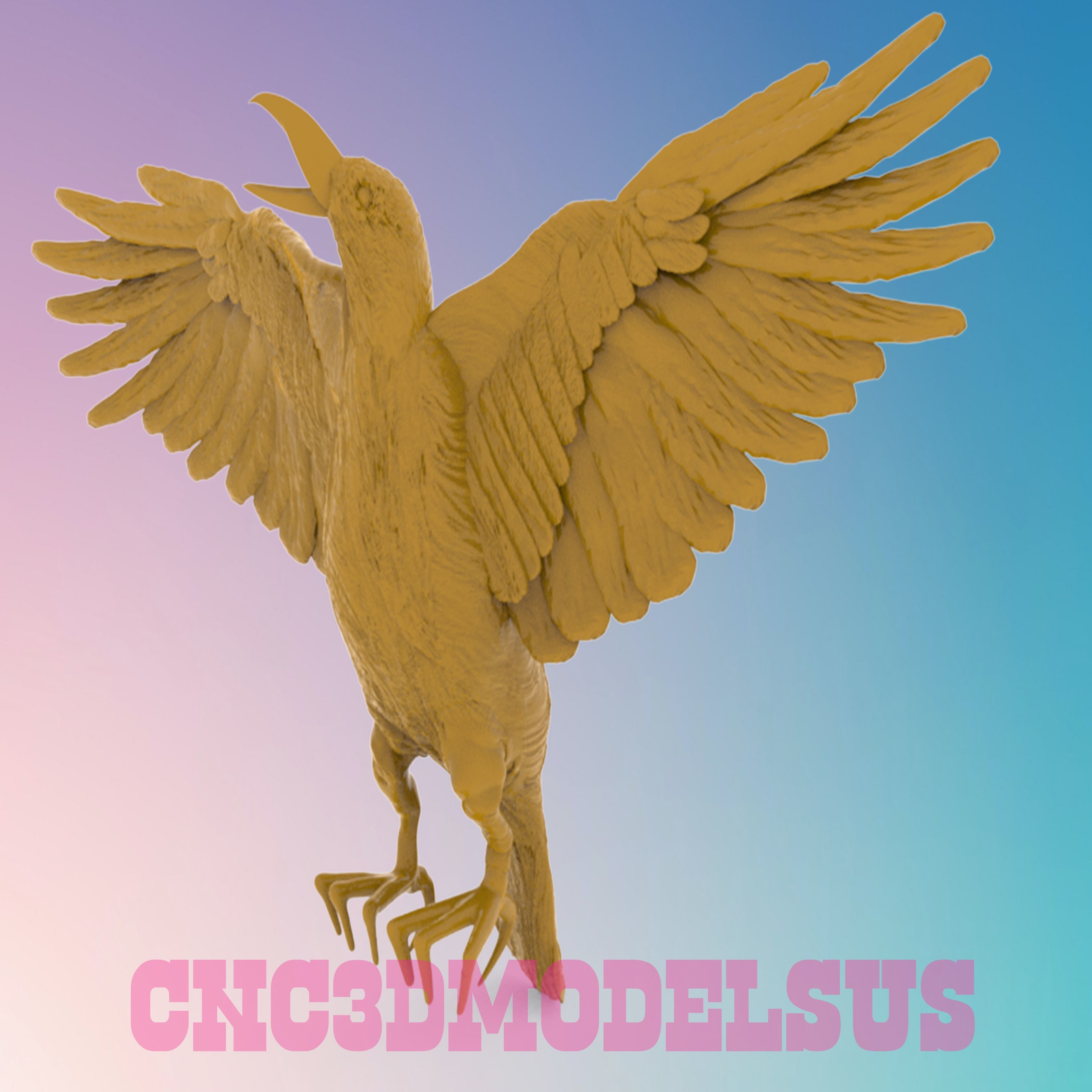 Golden eagle 3D MODEL STL FILE FOR CNC ROUTER LASER 3D print model_1