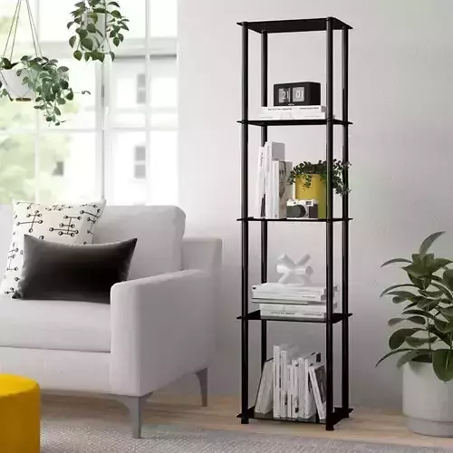 Edwin Etagere Glass Bookcase