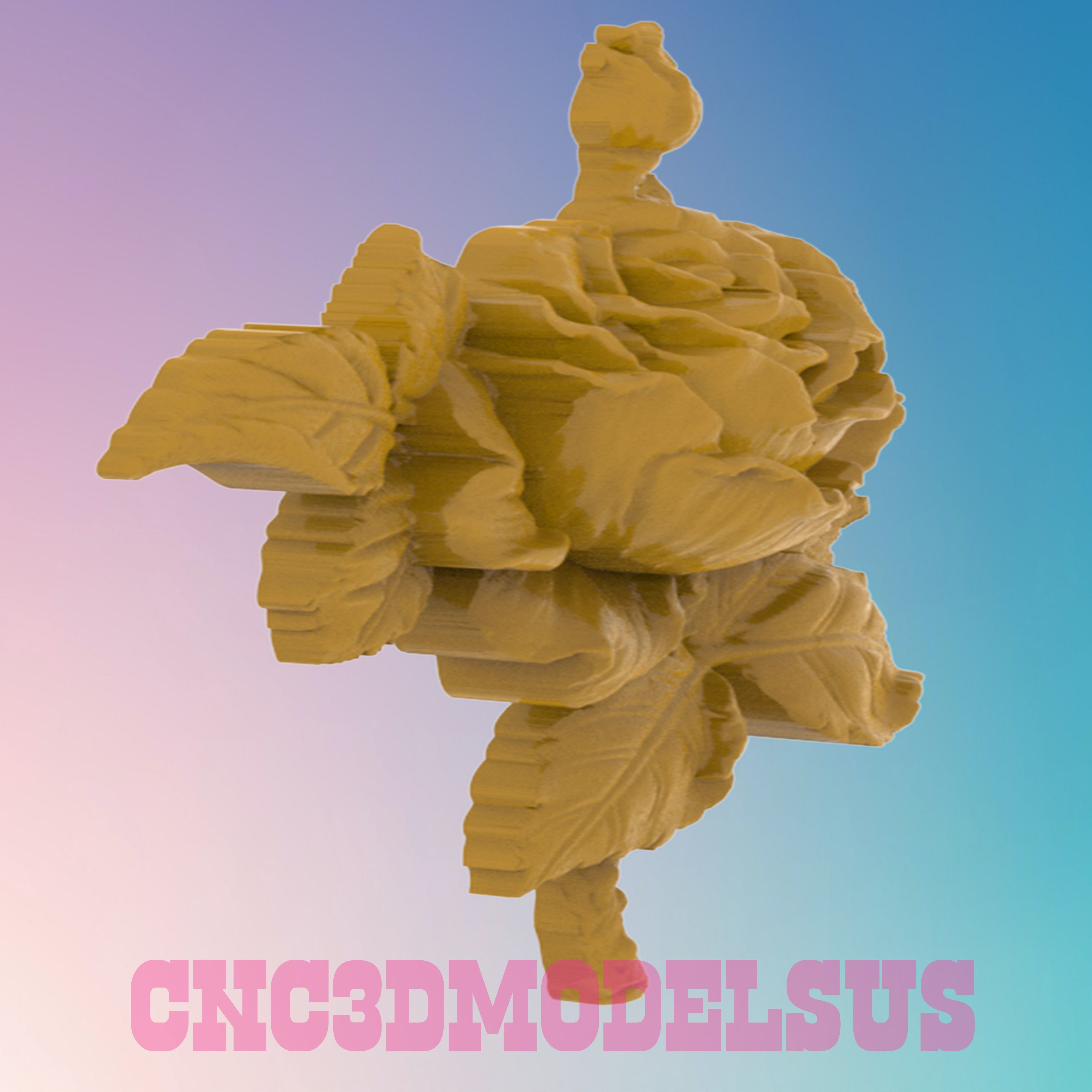 Rose 3D MODEL STL FILE FOR CNC ROUTER LASER 3D model 3D printable ...