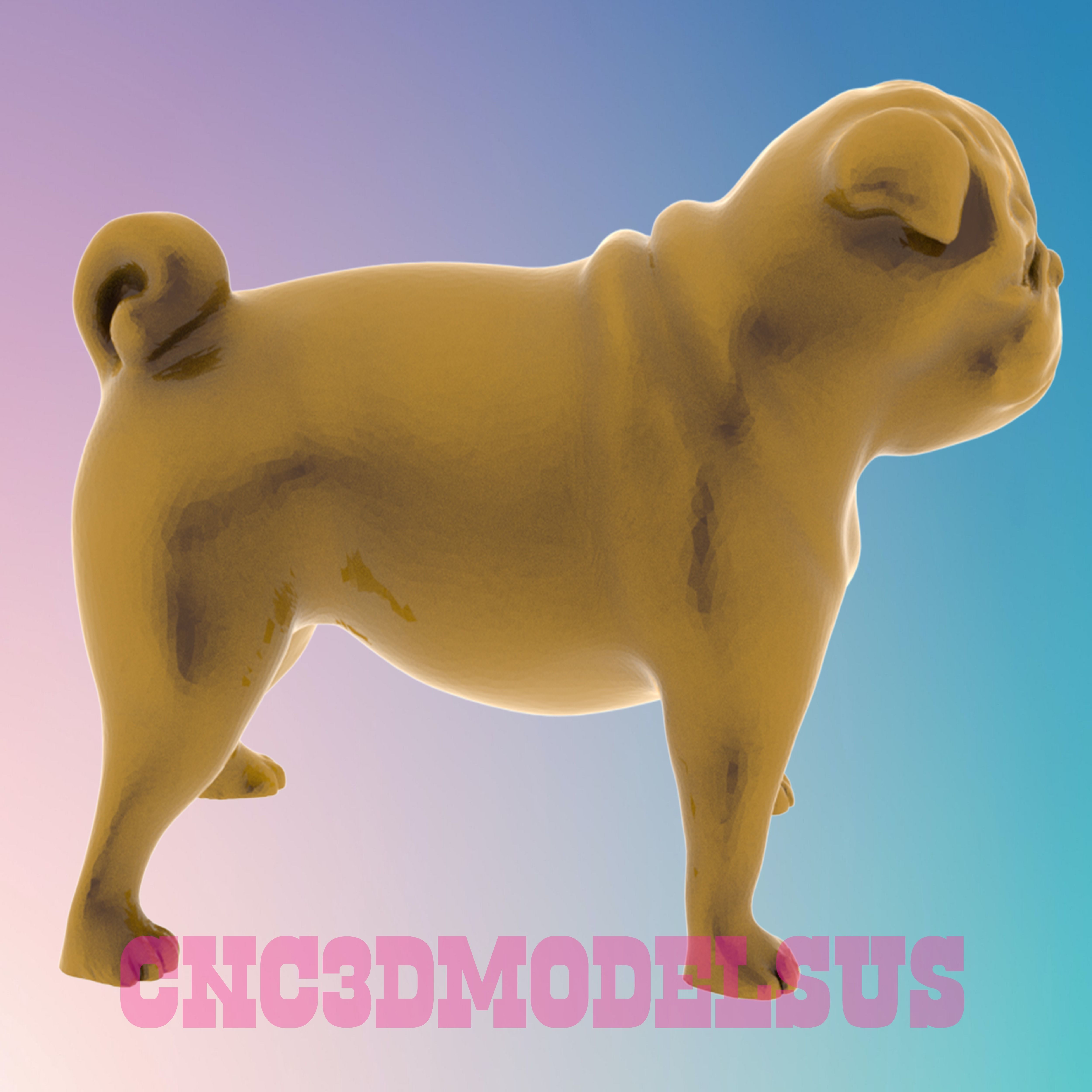American Bulldog 3D MODEL STL FILE FOR CNC ROUTER LASER 3D print model_1