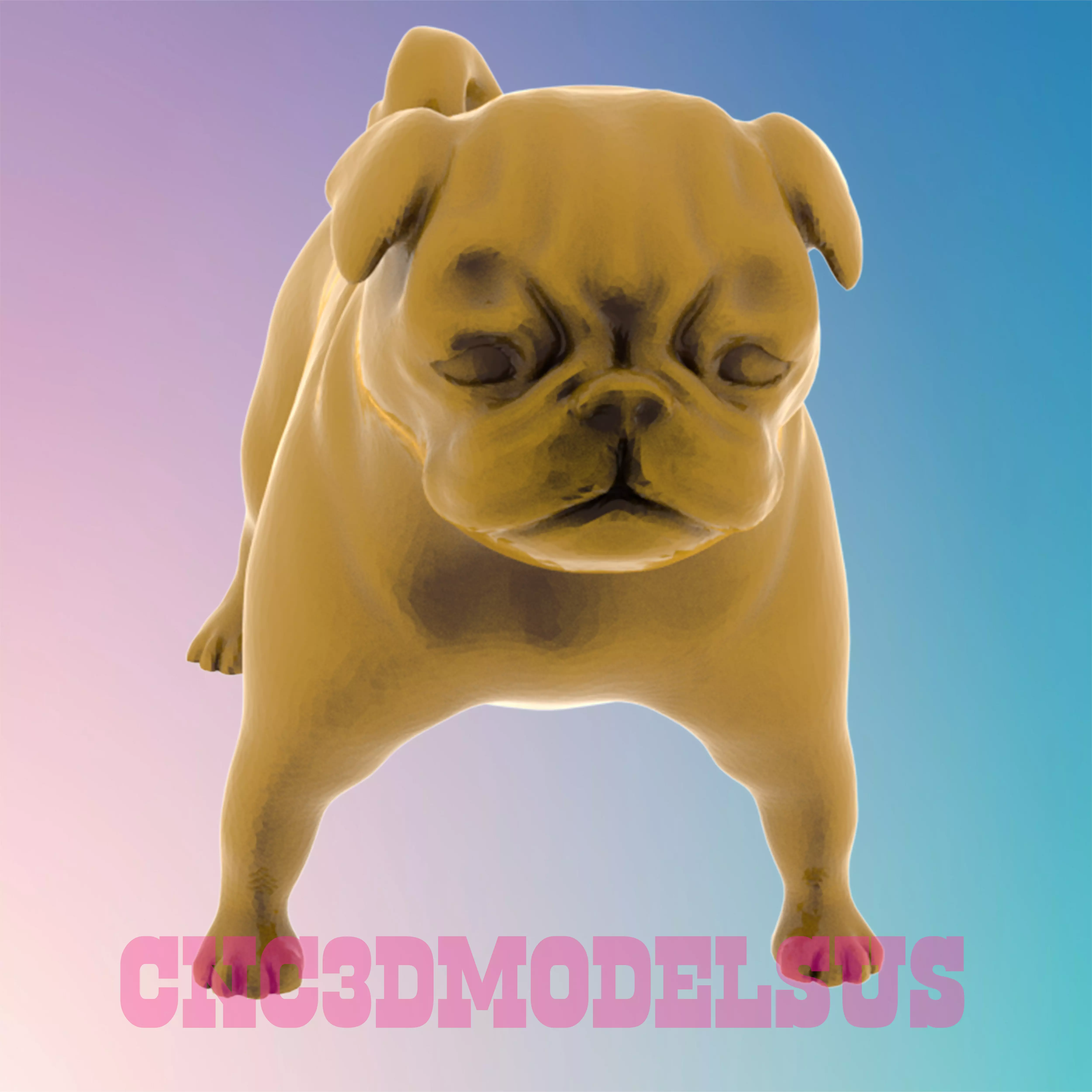 American Bulldog 3D MODEL STL FILE FOR CNC ROUTER LASER 3D print model_0