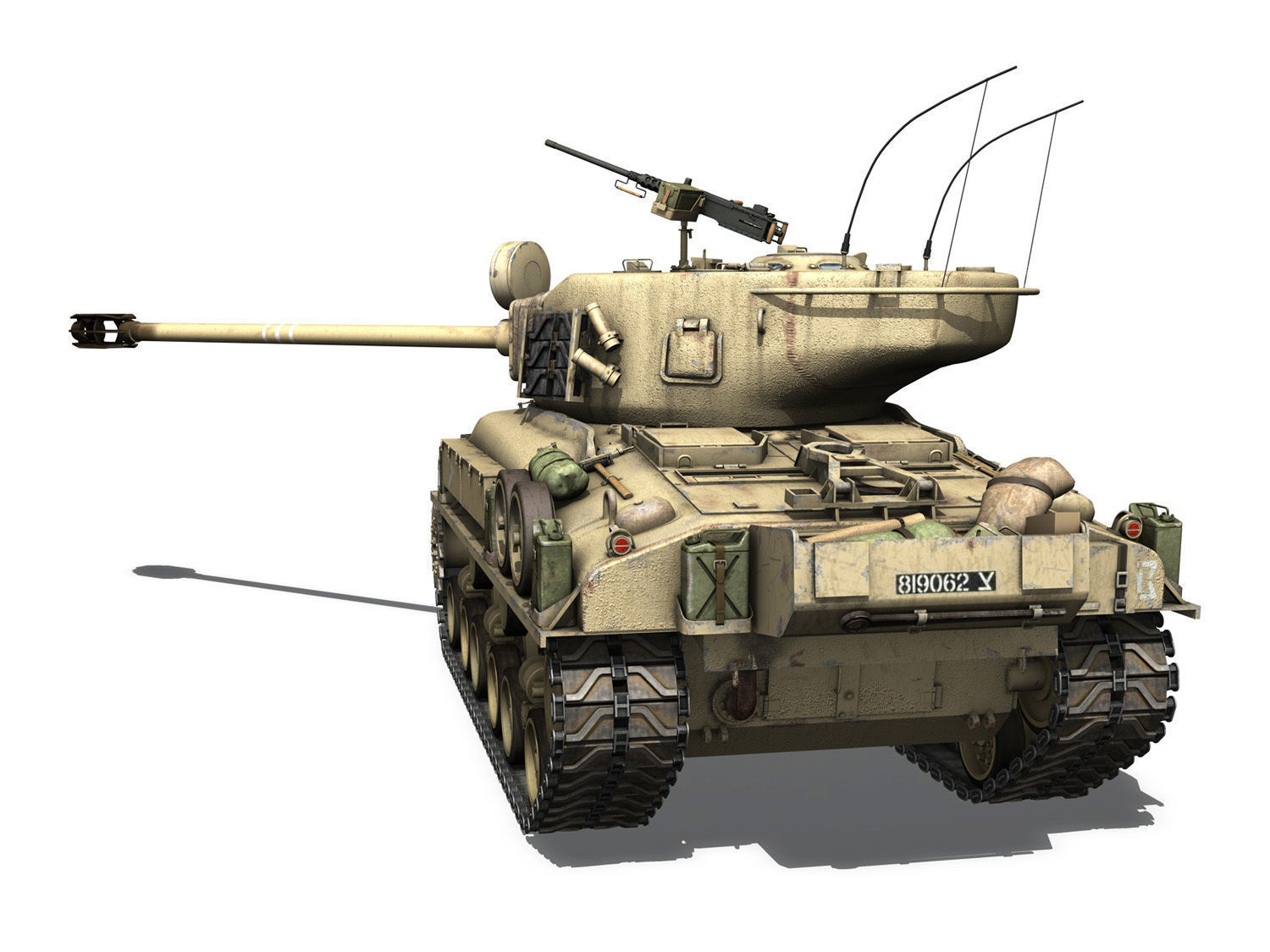 M51 Israel Super Sherman - 21  3D model_4