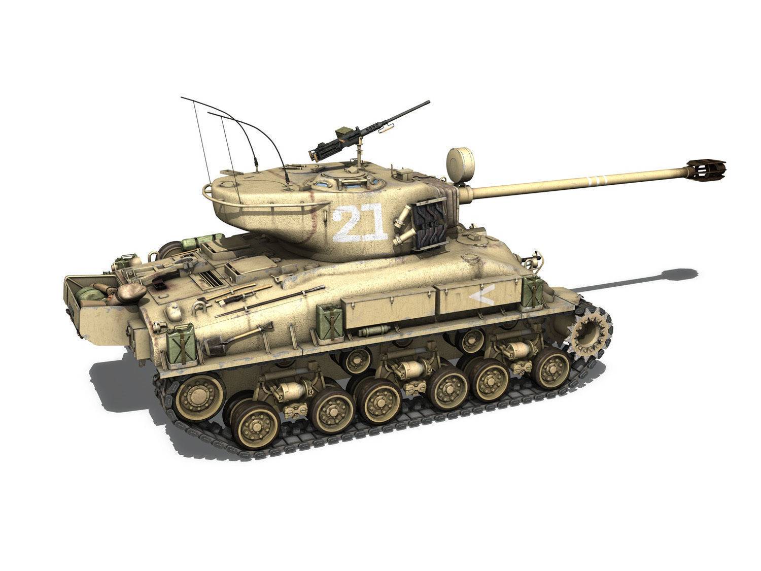 M51 Israel Super Sherman - 21  3D model_5
