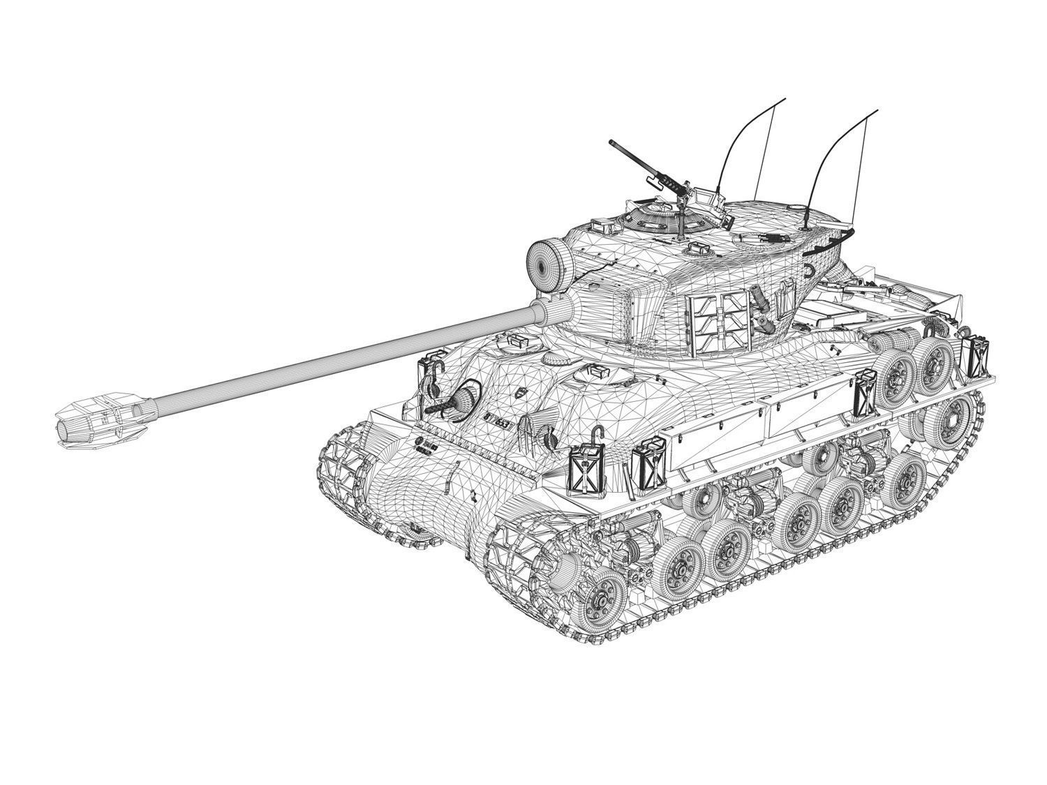 M51 Israel Super Sherman - 21  3D model_10