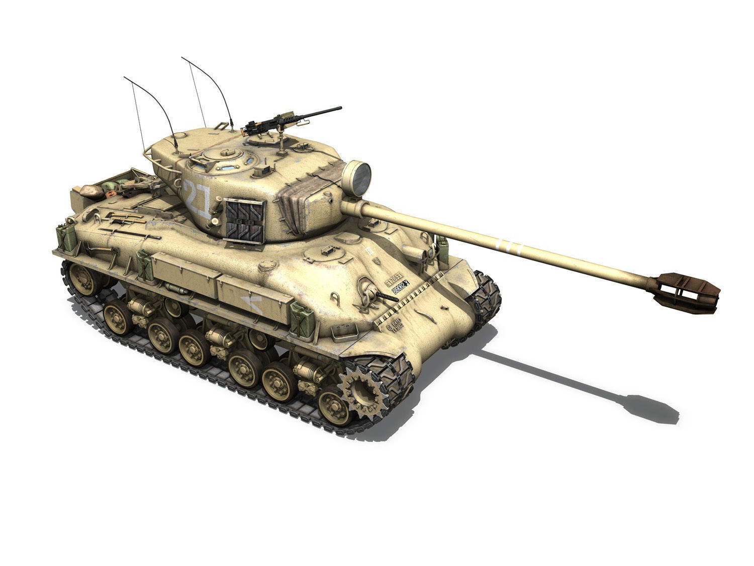 M51 Israel Super Sherman - 21  3D model_6