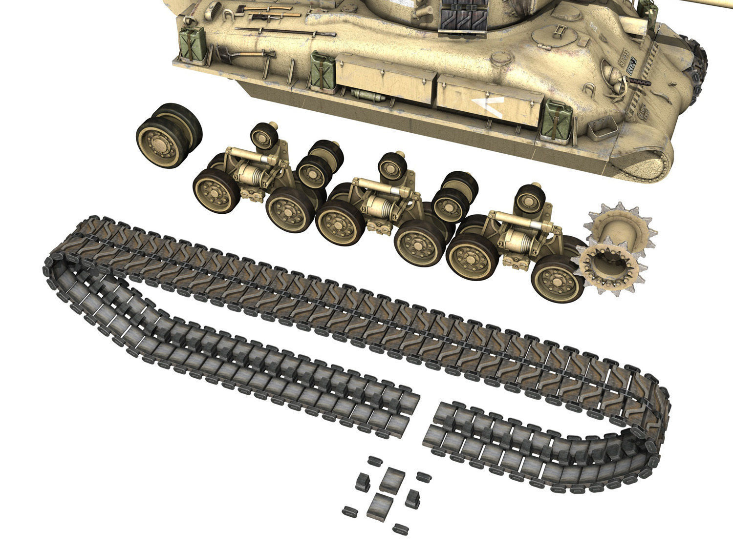 M51 Israel Super Sherman - 21  3D model_8