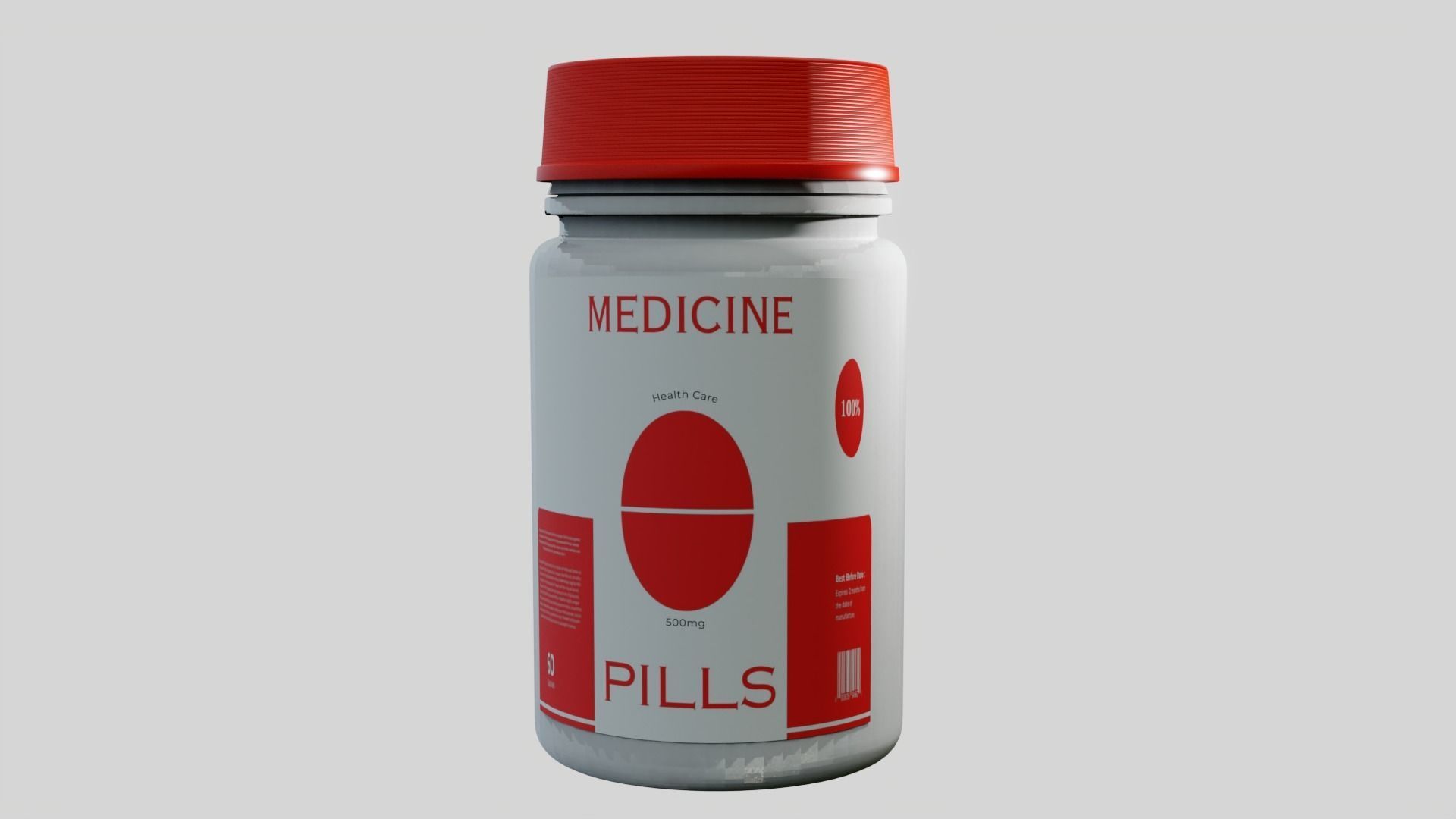 Medical Pill Bottle 3D Model - Pharmaceutical 3D model_1