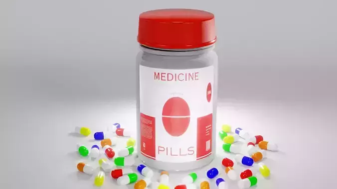 Medical Pill Bottle 3D Model - Pharmaceutical 3D model