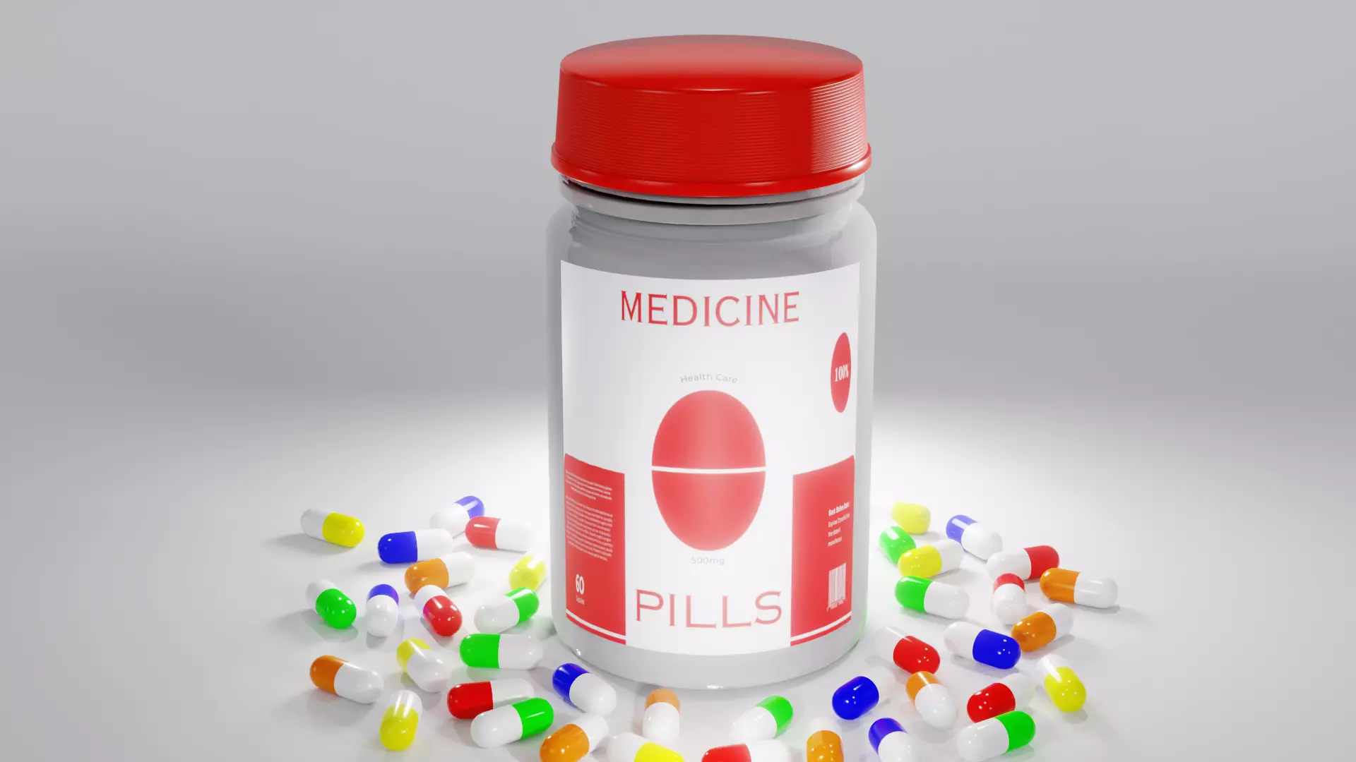 Medical Pill Bottle 3D Model - Pharmaceutical 3D model_0