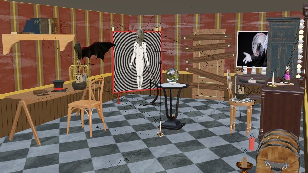 Magic and wizard room 3D model_6