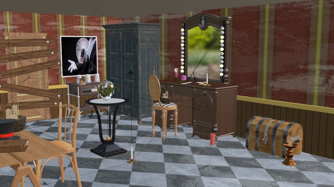 Magic and wizard room 3D model_7