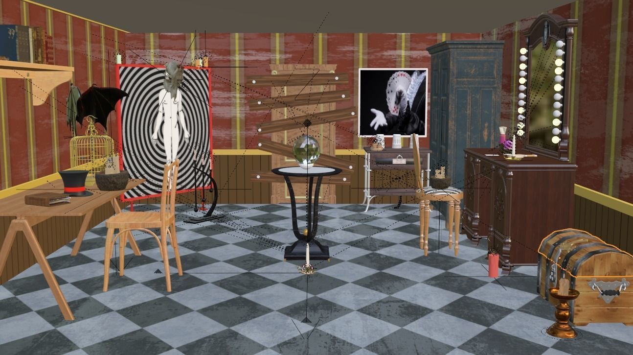 Magic and wizard room 3D model_5