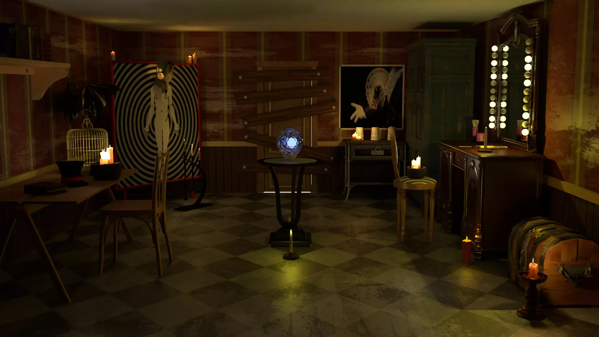 Magic and wizard room 3D model_0